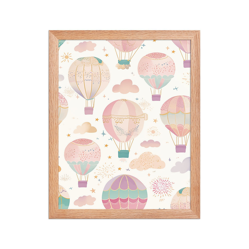 Thumbnail: Hot Air | Whimsical Framed Nursery Prints for Kids' Rooms | Adorable Wall Art