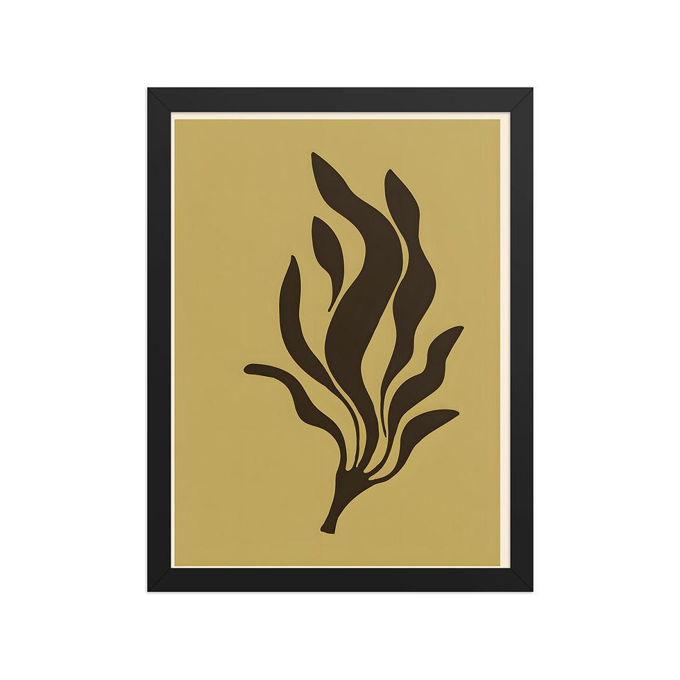 Thumbnail: Bold Seaweed Framed Abstract Wall Art