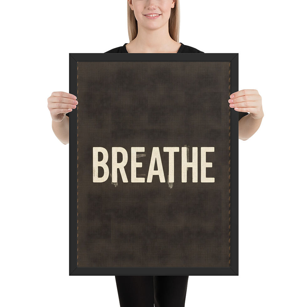 Thumbnail: Breathe Motivational Typographic Art Print