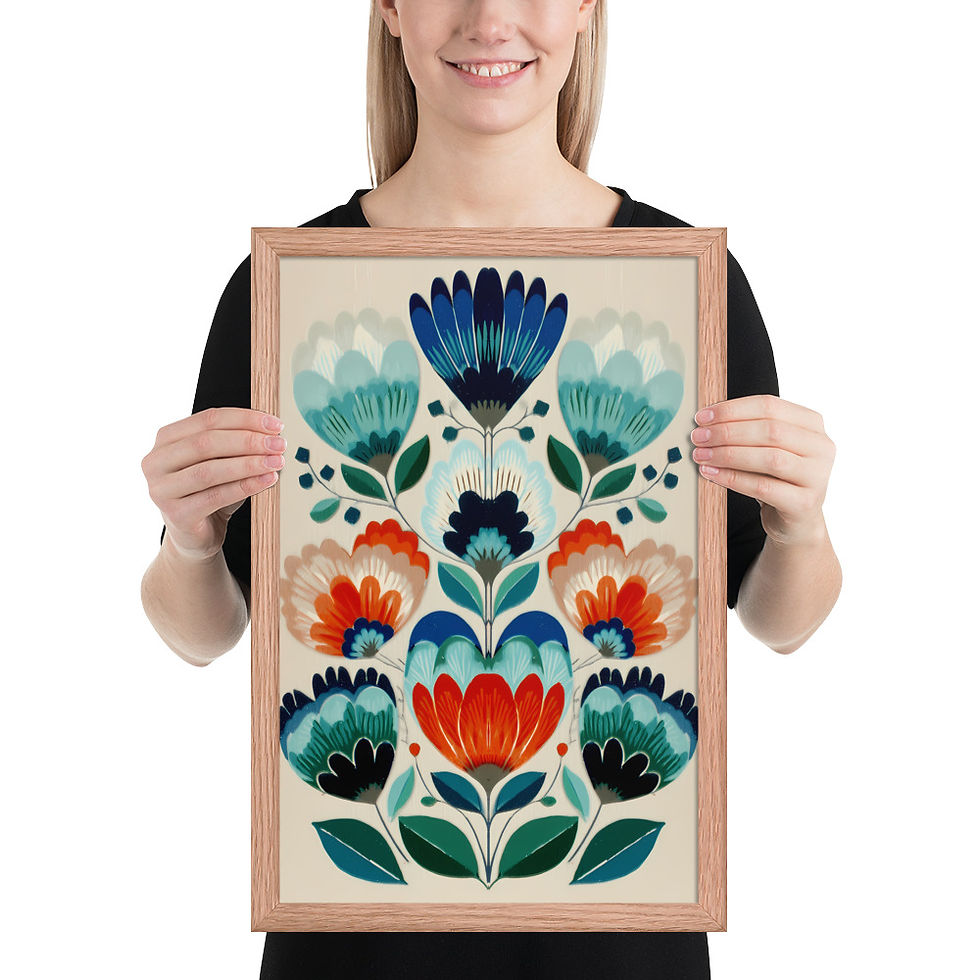 Thumbnail: Scandinavian Botanical Wall Art - Cozy Folk Decor for Your Home
