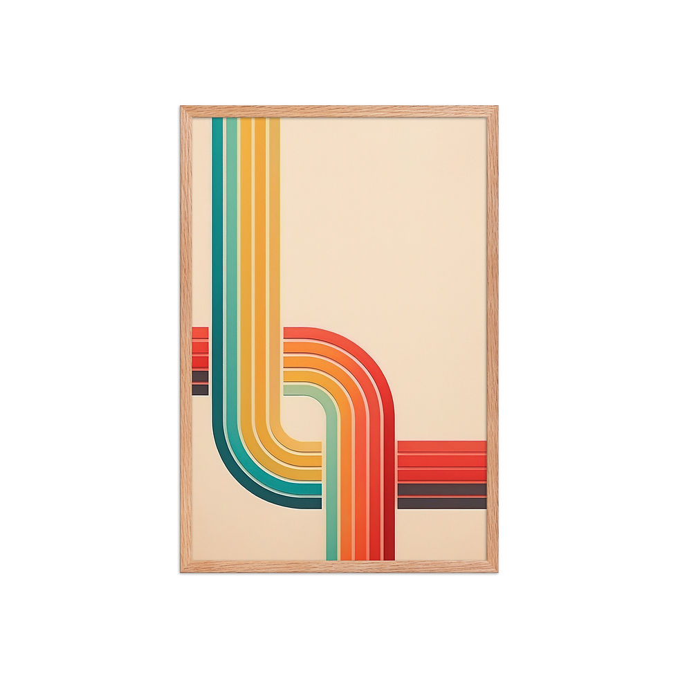 Thumbnail: Rainbow Lines Retro 70's Inspired | Colorful Abstract Print