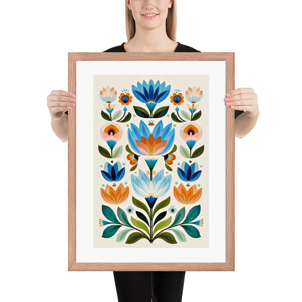 Thumbnail: Folk Botanical Wall Art - Scandinavian Design for Nature Lovers