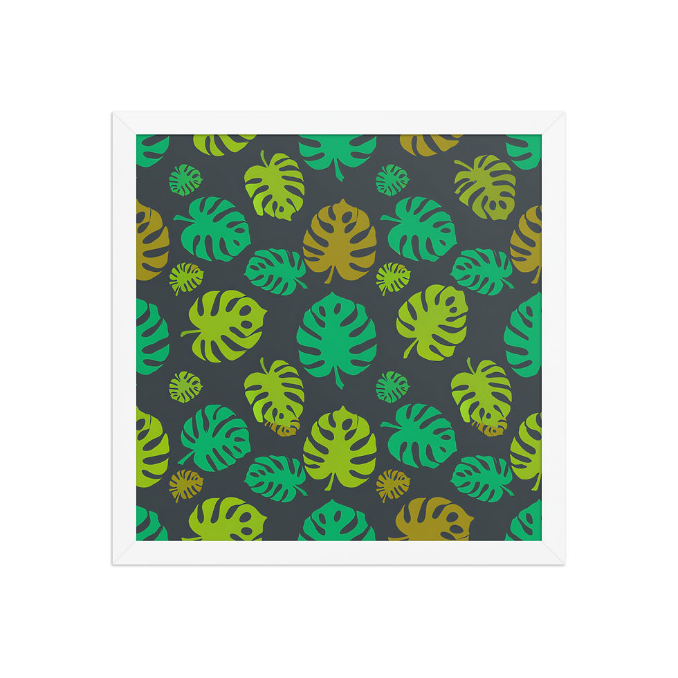 Thumbnail: Playful Monstera Leaves Art Print