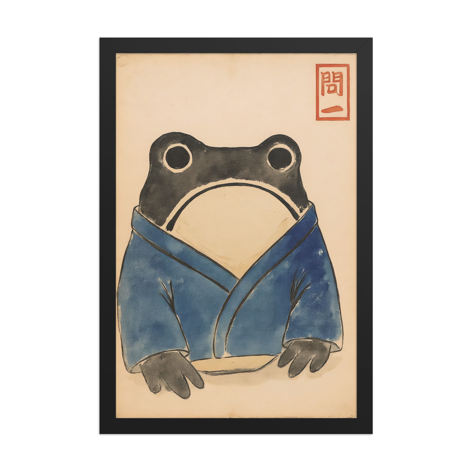 Hoji Frog in Blue Wall Art