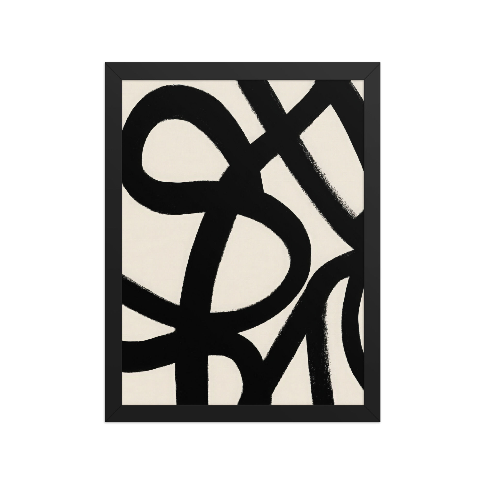 Black & Beige Abstract Wall Art Print 
