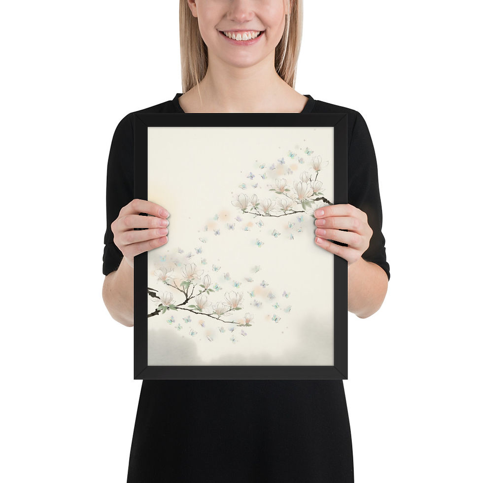 Thumbnail: Swarms of Butterflies Minimalist Framed Wall Art