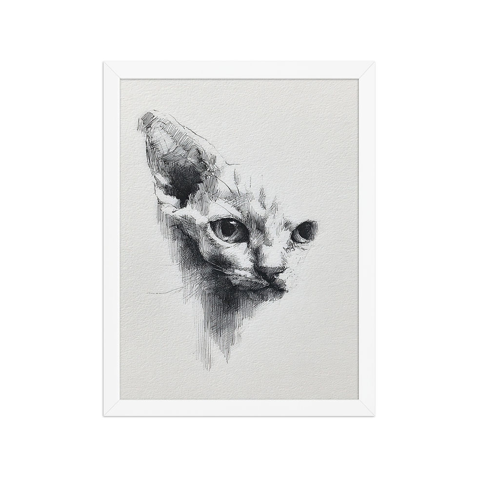 Thumbnail: Elegant Abstract Black and White Print - Stylish Frame