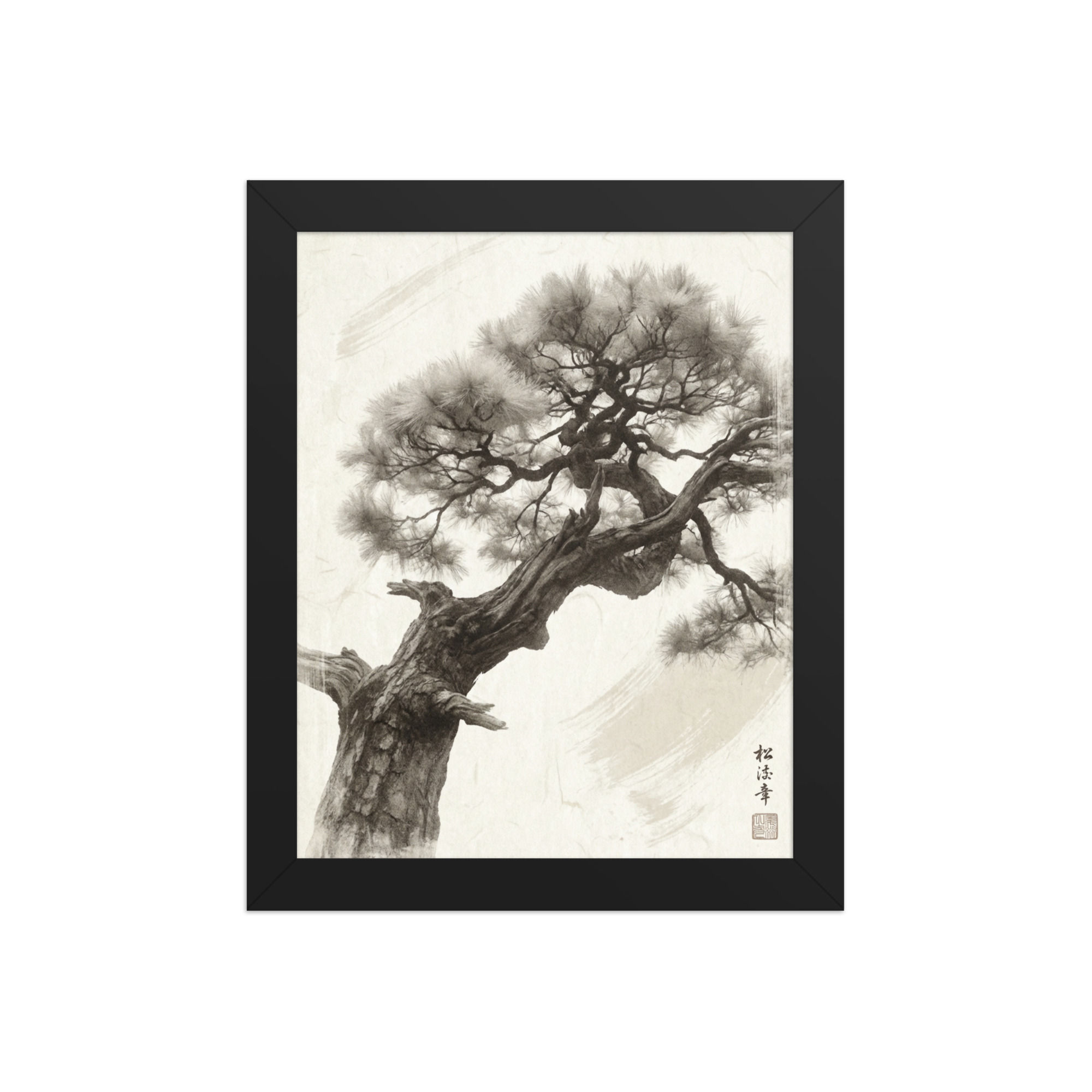 Japanese Pine Art Print for Bedroom
