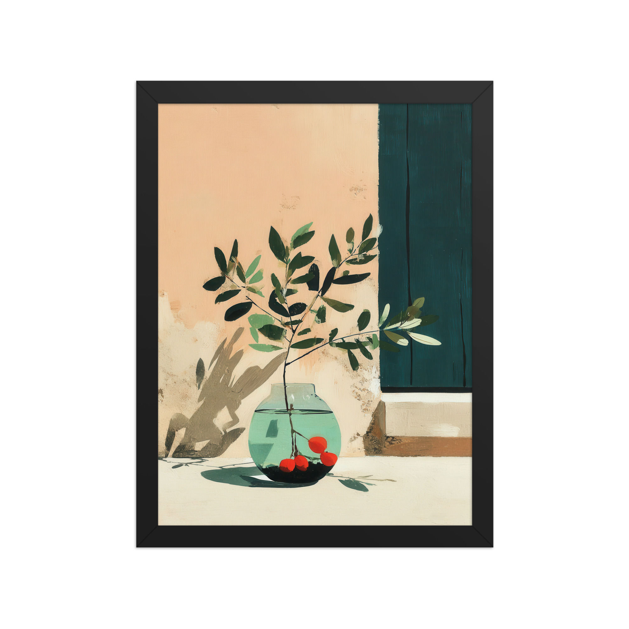 Contemporary Gouache Wall Art - Framed Elegance