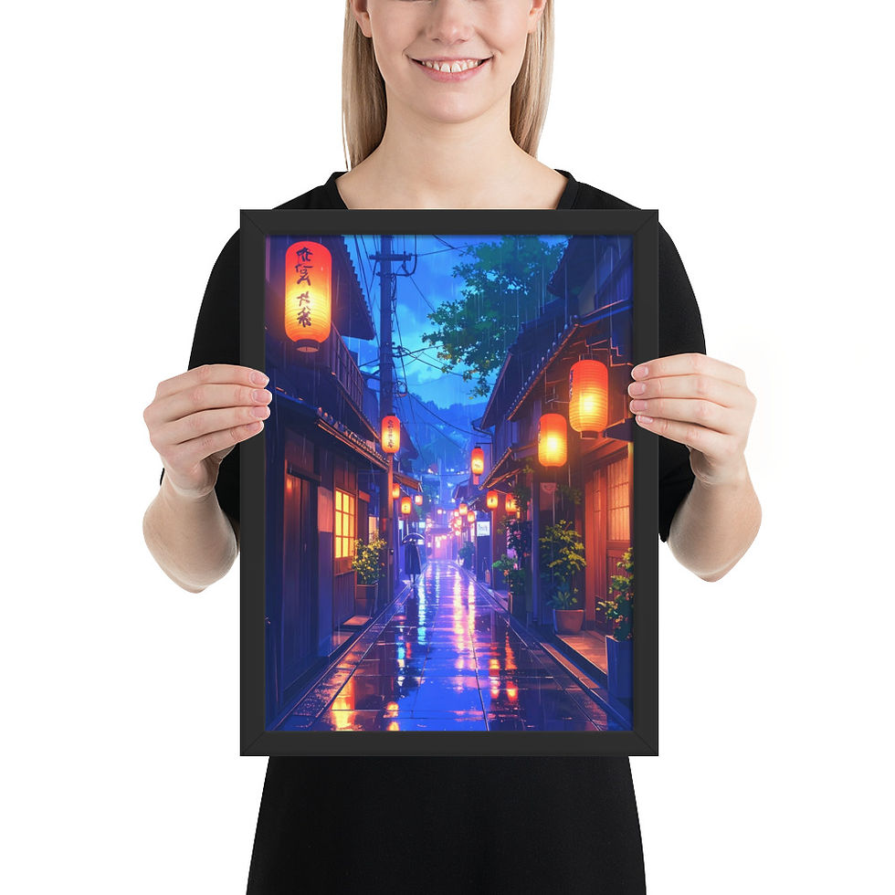 Thumbnail: Rainy Alley Art Print for Bedroom