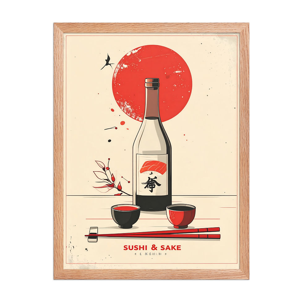 Thumbnail: Japanese Sushi and Sake Minimalist Restaurant Art