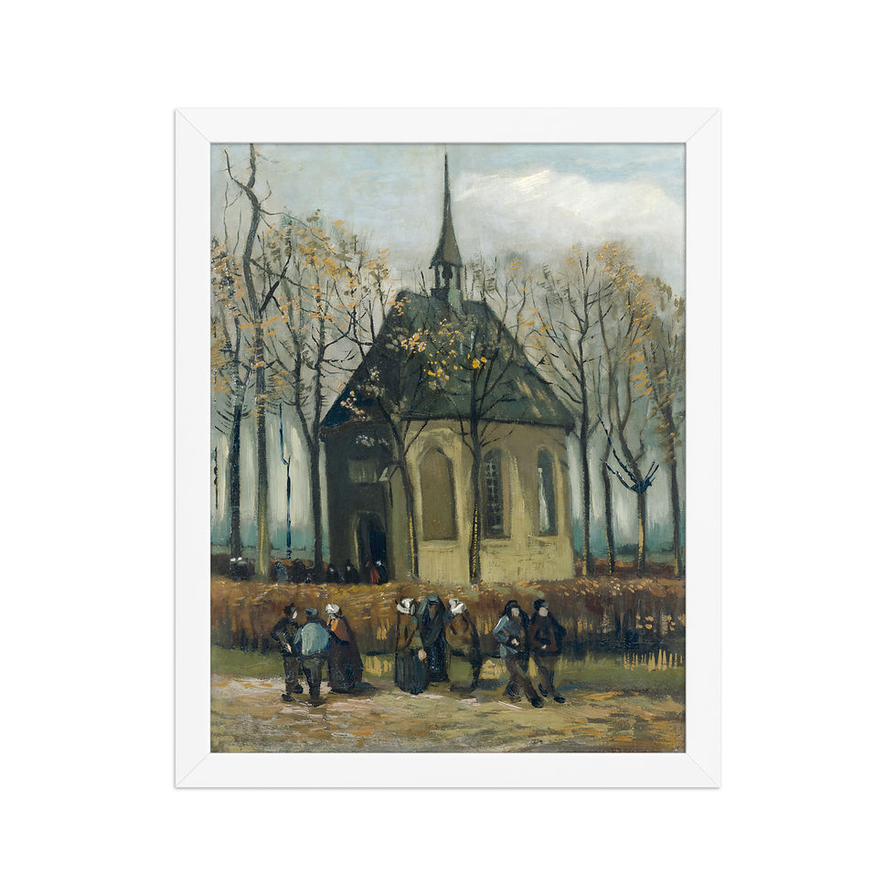Thumbnail: Congregation Leaving Reformed Church, Nuenen – Framed Art Print