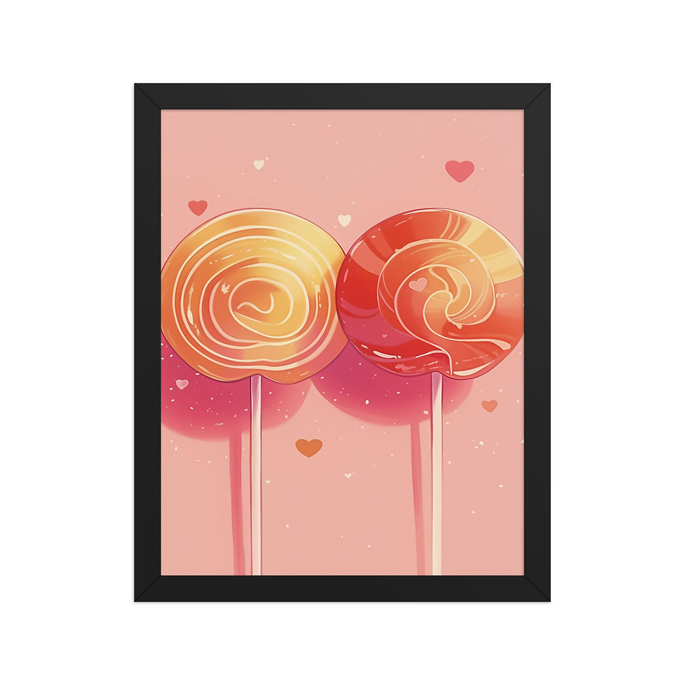 Thumbnail: Lollipops | Whimsical Framed Nursery Prints for Kids' Rooms | Adorable Wall Art