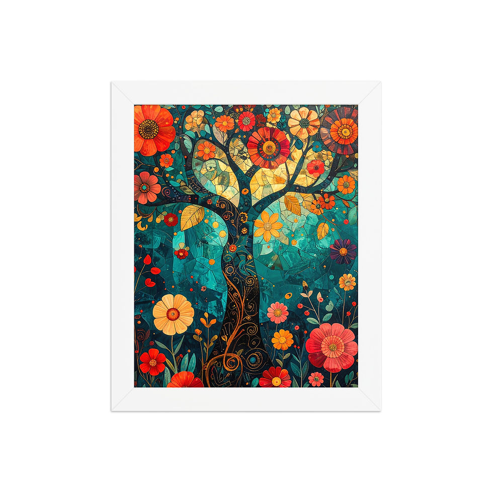 Thumbnail: Glass Stain Tree Art Print for Home