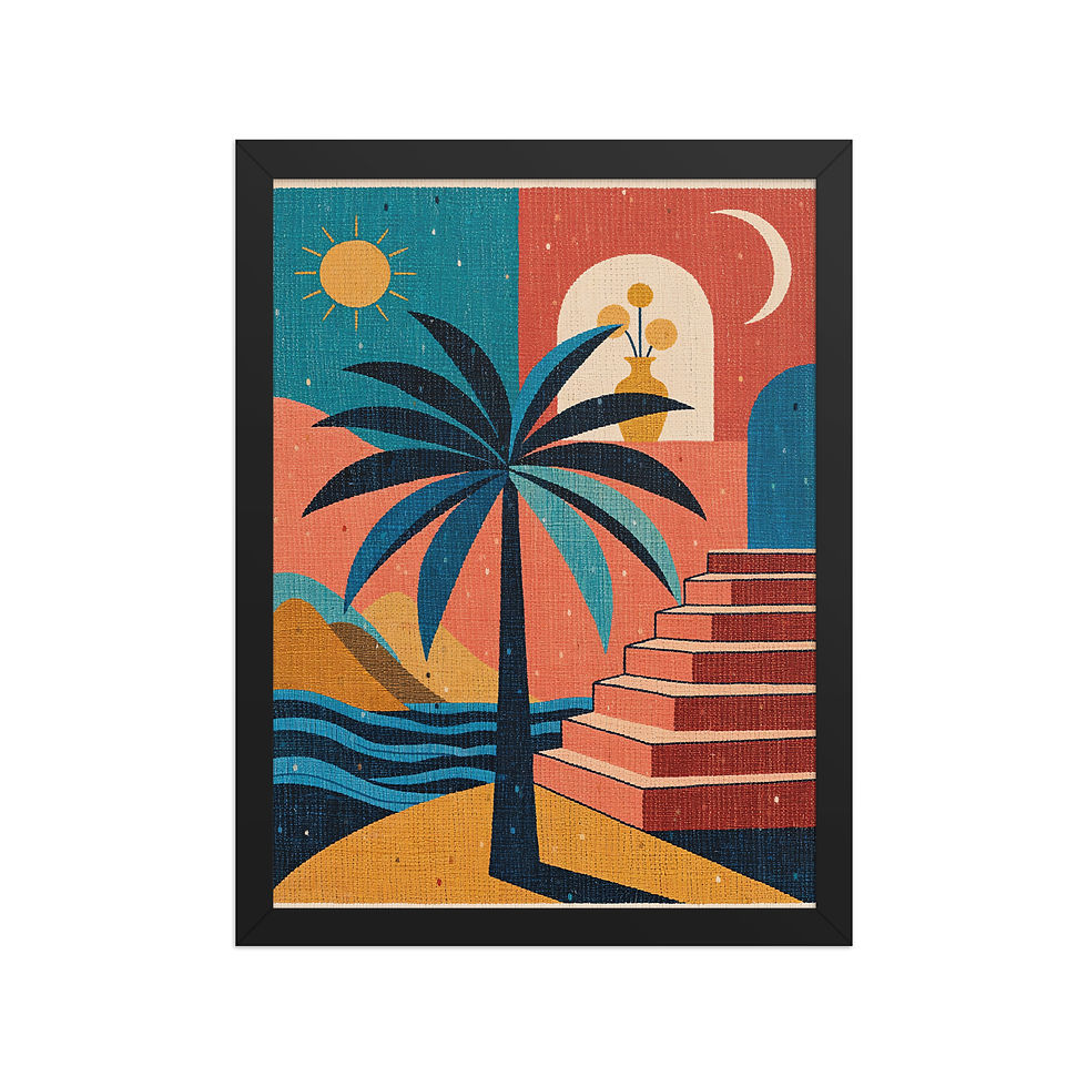 Thumbnail: Woven Rug Palm Modern Art Print