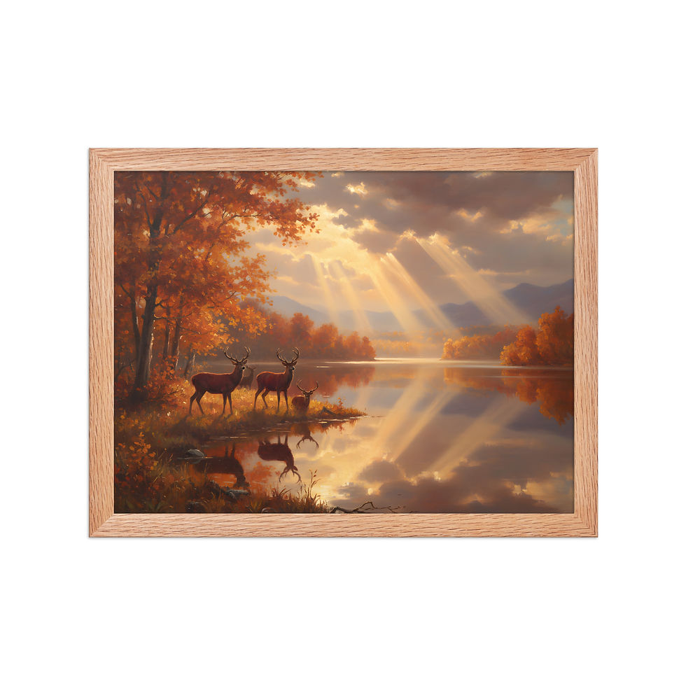 Thumbnail: Autumn Lake at Dawn Framed Wall Art