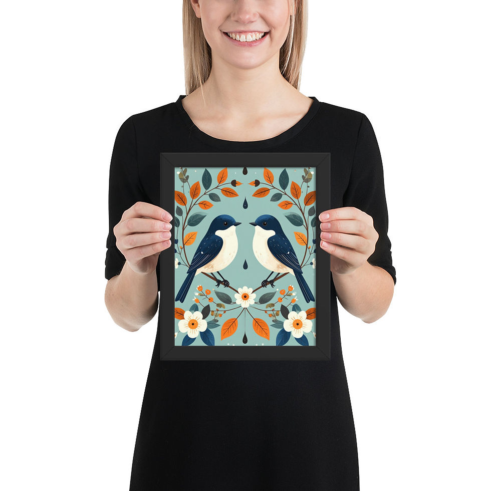 Thumbnail: Folk Style Blue Birds