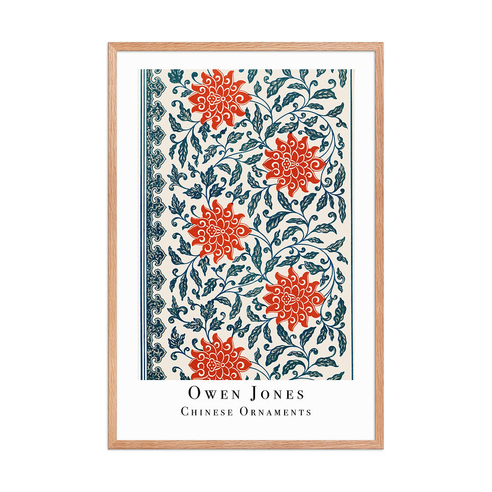 Thumbnail: Owen Jones Bold Florals Pattern Framed Wall Art: Chinese Ornaments