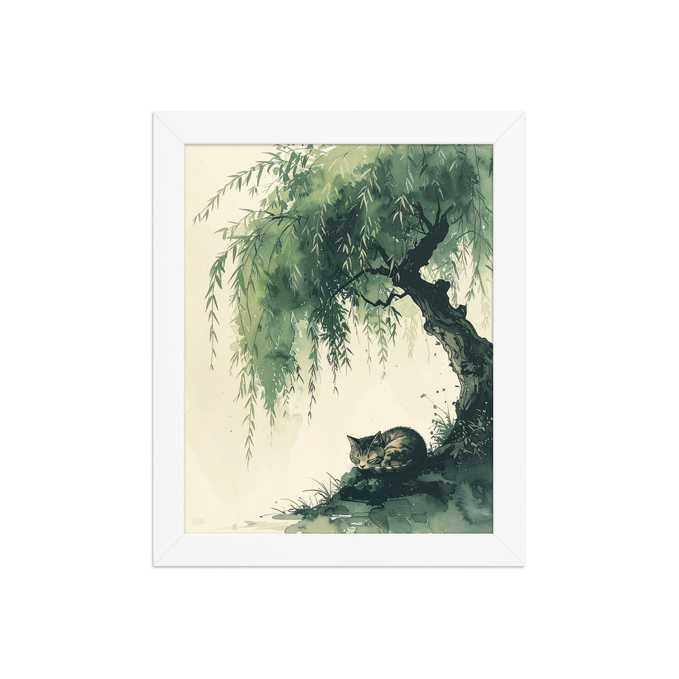 Thumbnail: Sleepy Cat Under Tree Wall Art