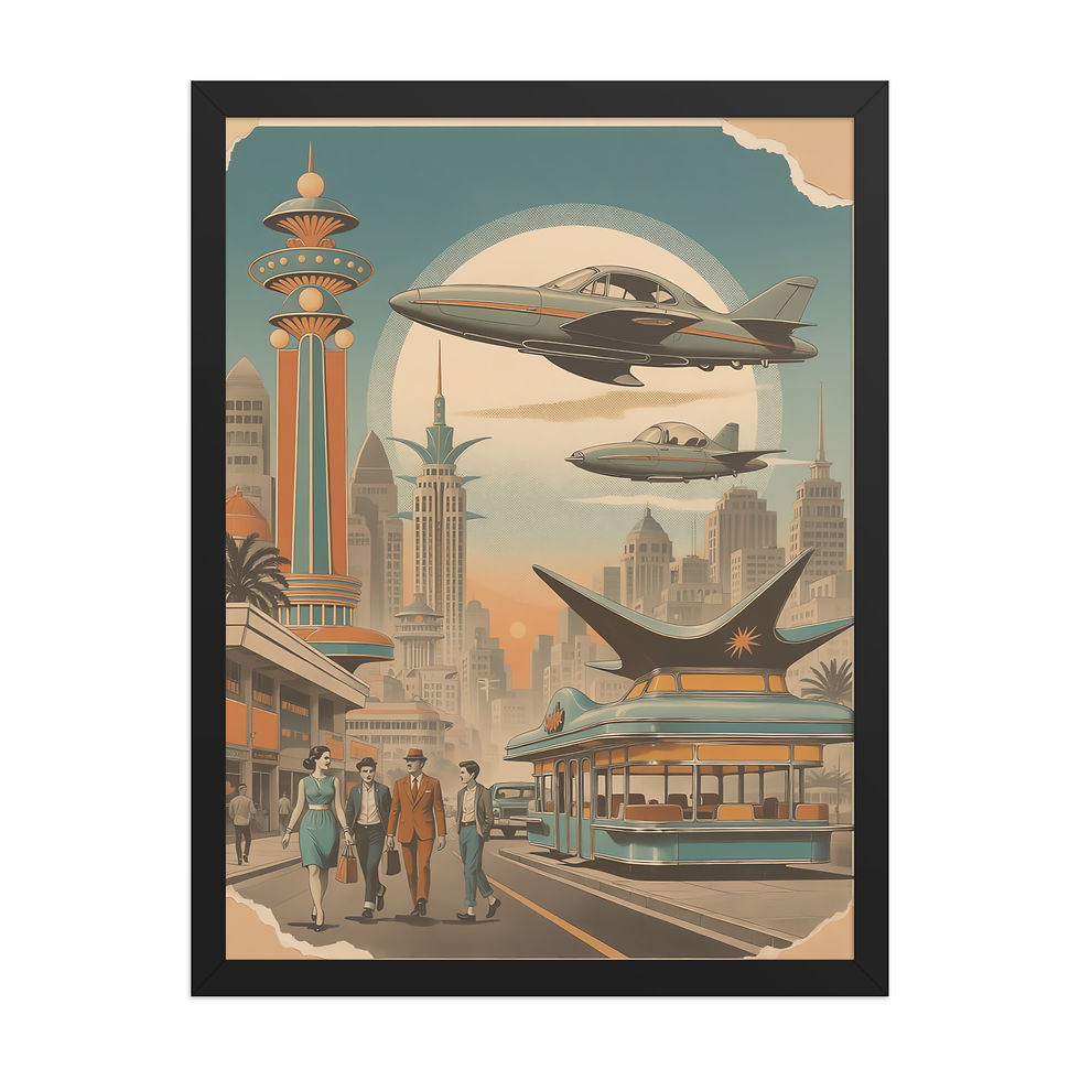 Thumbnail: Retro City at Sunset Art Print