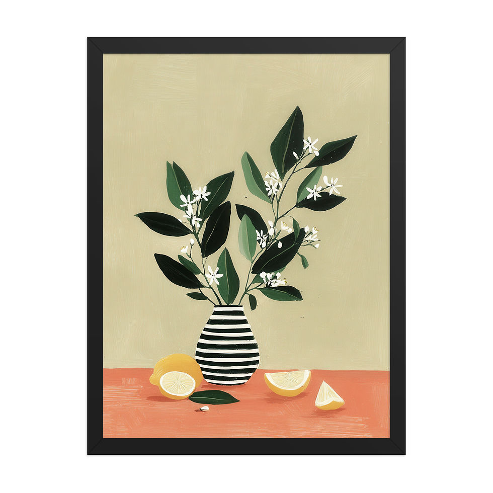 Thumbnail: Lemon Slices Gouache Inspired Art Print 