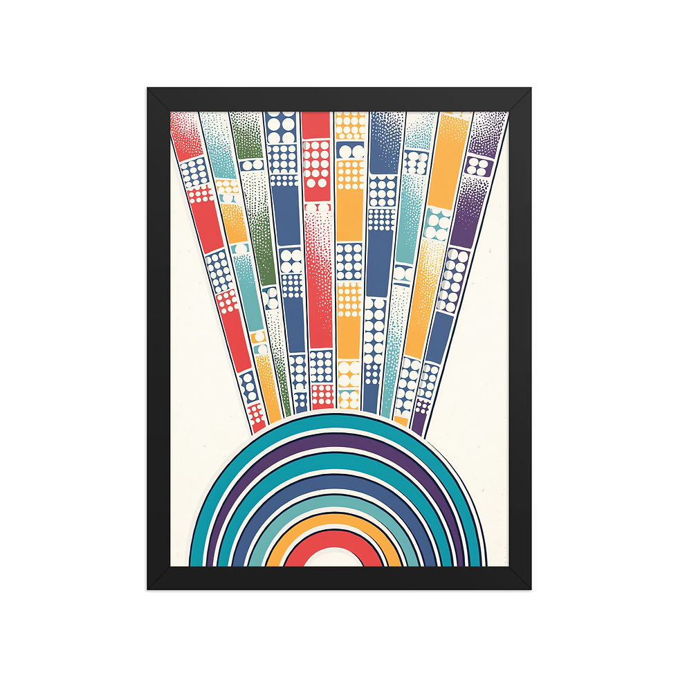 Thumbnail: Concentric Rings Abstract Modern Art Print