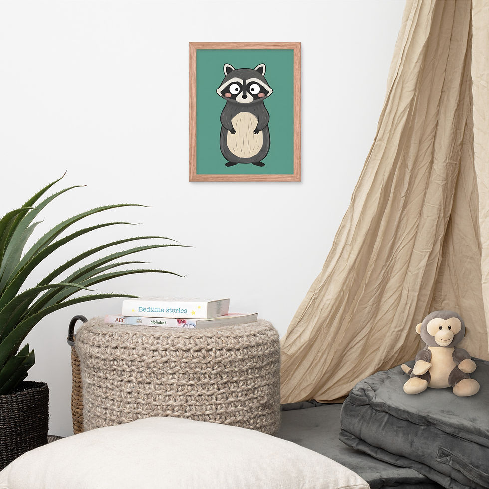 Thumbnail: Cute Raccoon Nursery Art Print