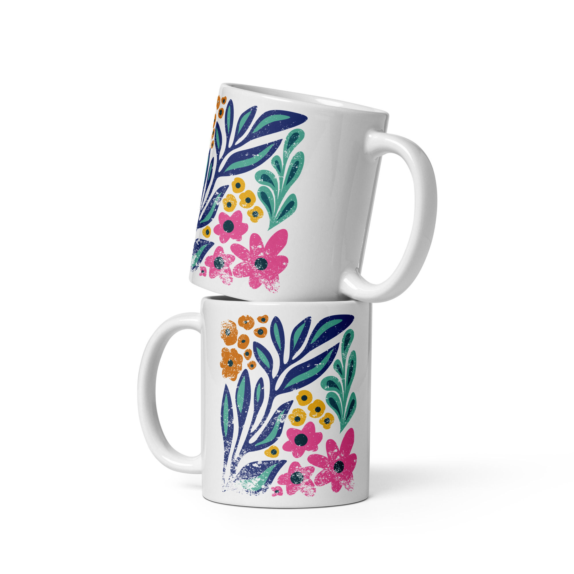 Vibrant Floral Design Mug – Perfect for Tea and Coffee Lovers"