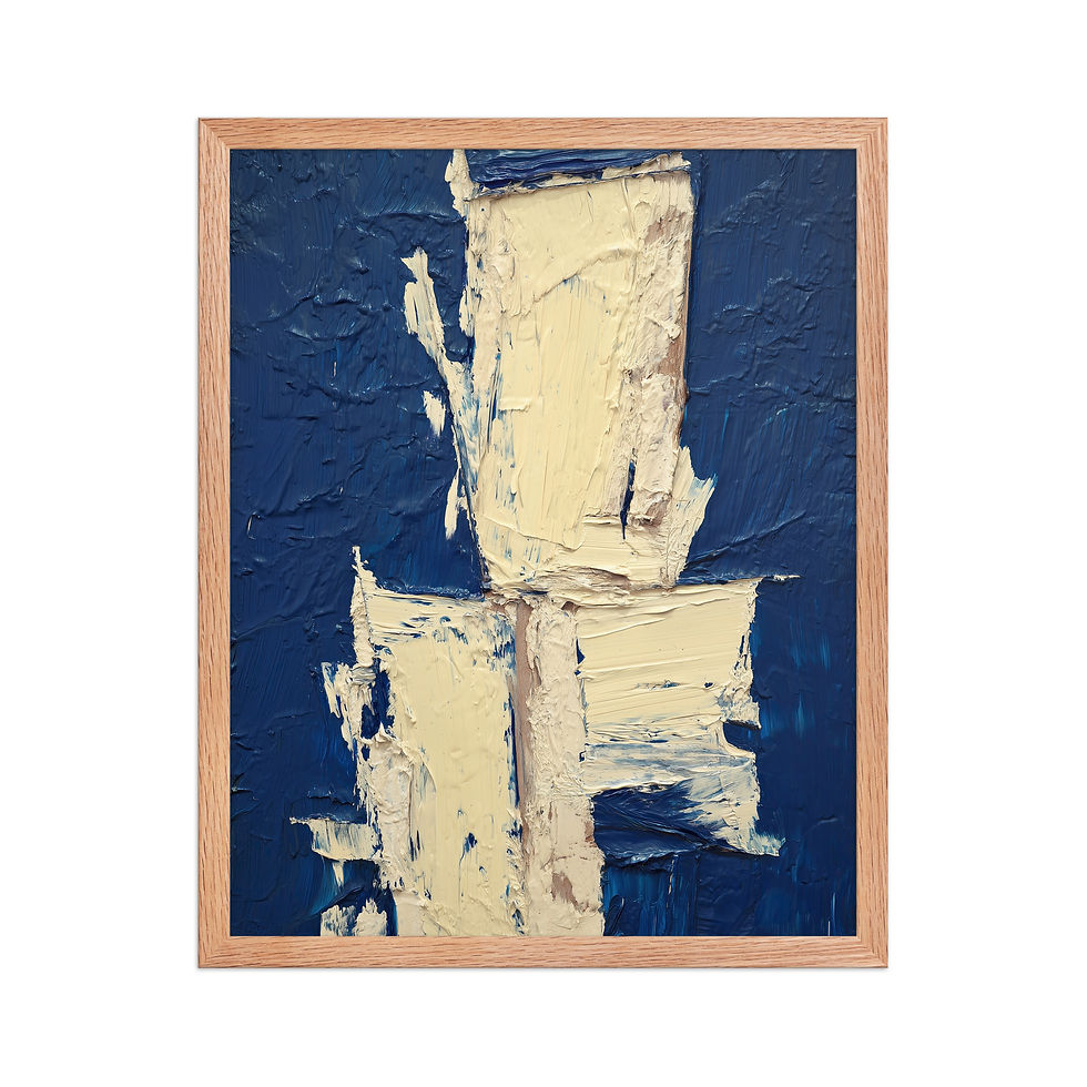 Thumbnail: Abstract Royal Blue Silhouette Print | Contemporary Framed Wall Arte