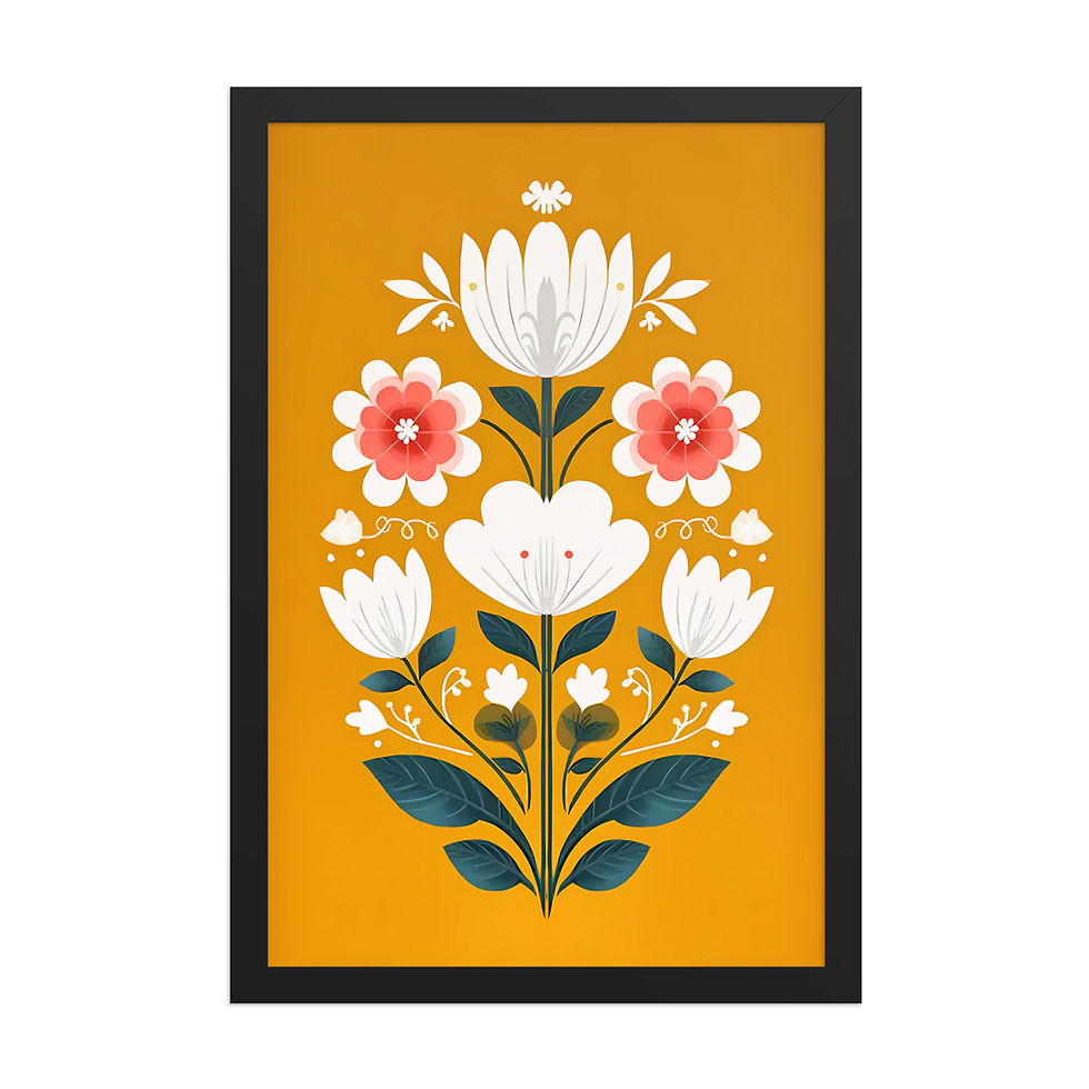 Thumbnail: Scandinavian Botanical Folk Art - Nature-Inspired Wall Decor