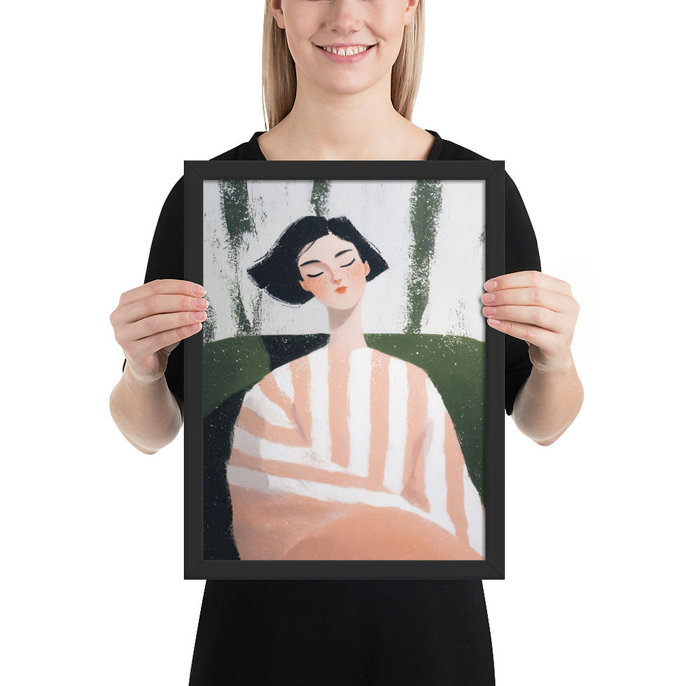 Thumbnail: Woman Portrait Gouache Inspired Art Print  