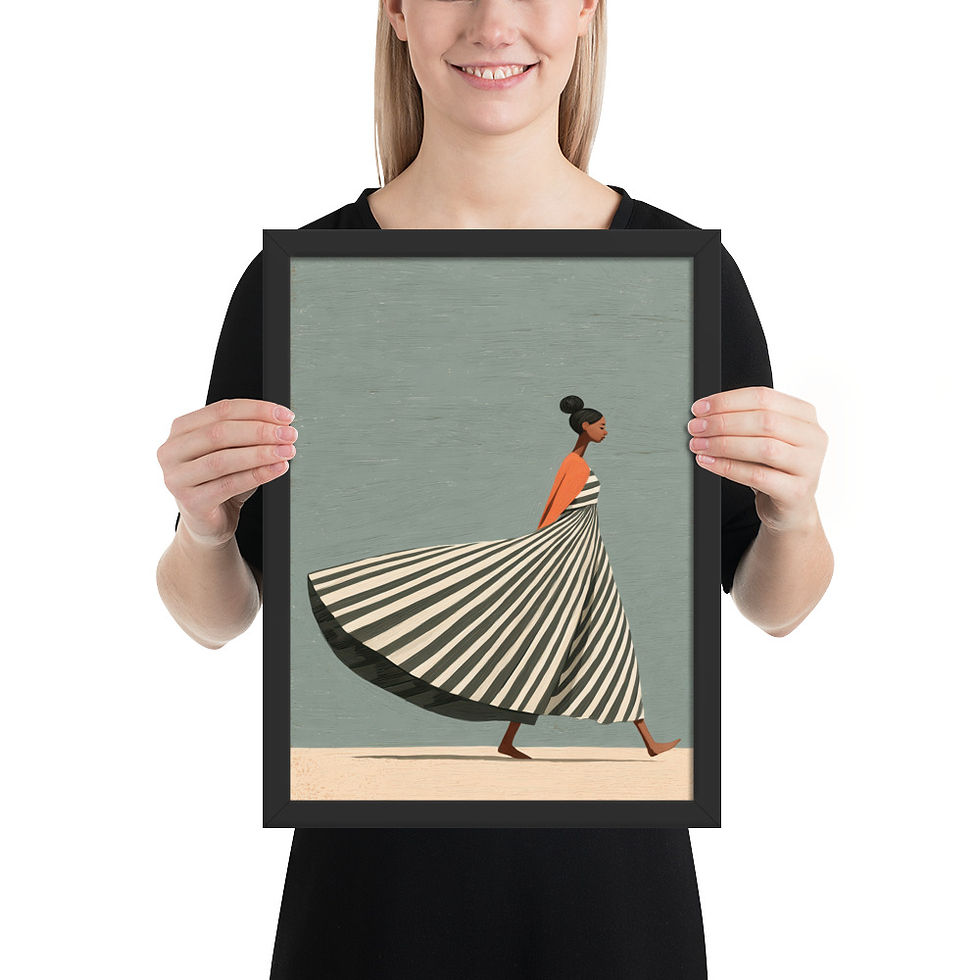 Thumbnail: Woman Figure Walking Fashion Gouache Inspired Art Print 