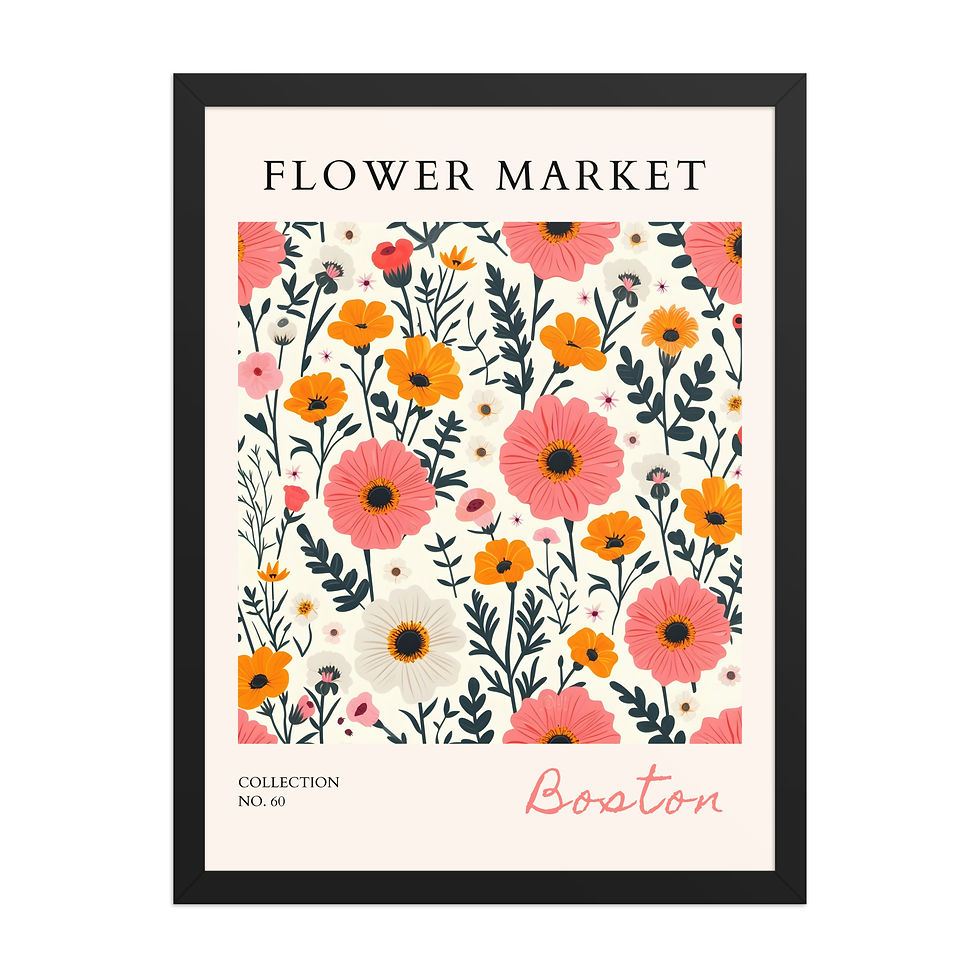 Thumbnail: Boston | Framed Botanical Wall Art: Nature Prints from Global Cities