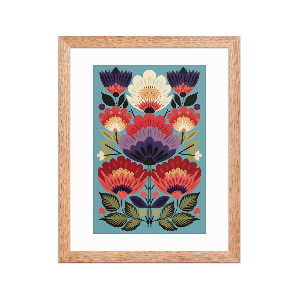 Thumbnail: Botanical Folk Wall Art - Scandinavian Charm for Your Space