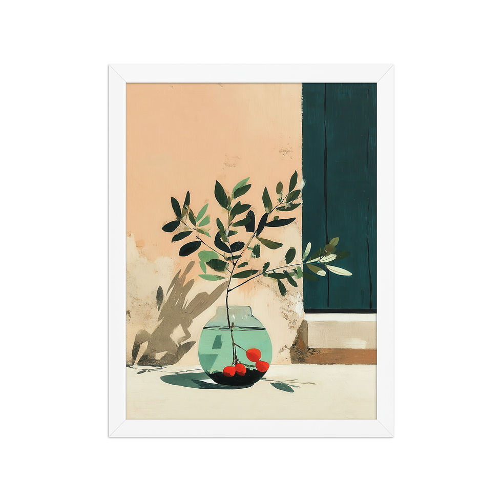 Thumbnail: Contemporary Gouache Wall Art - Framed Elegance