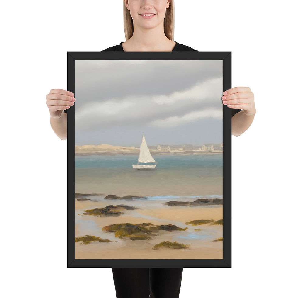 Thumbnail: Overcast Bay Minimalist Framed Wall Art