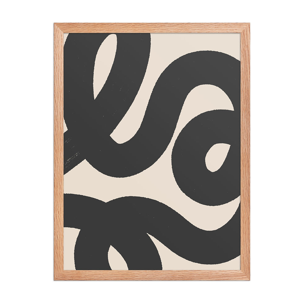 Thumbnail: Black and Beige Abstract Framed Wall Art 