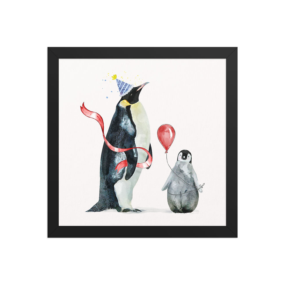 Thumbnail: Penguins | Framed Art Living Room - Creative Decor