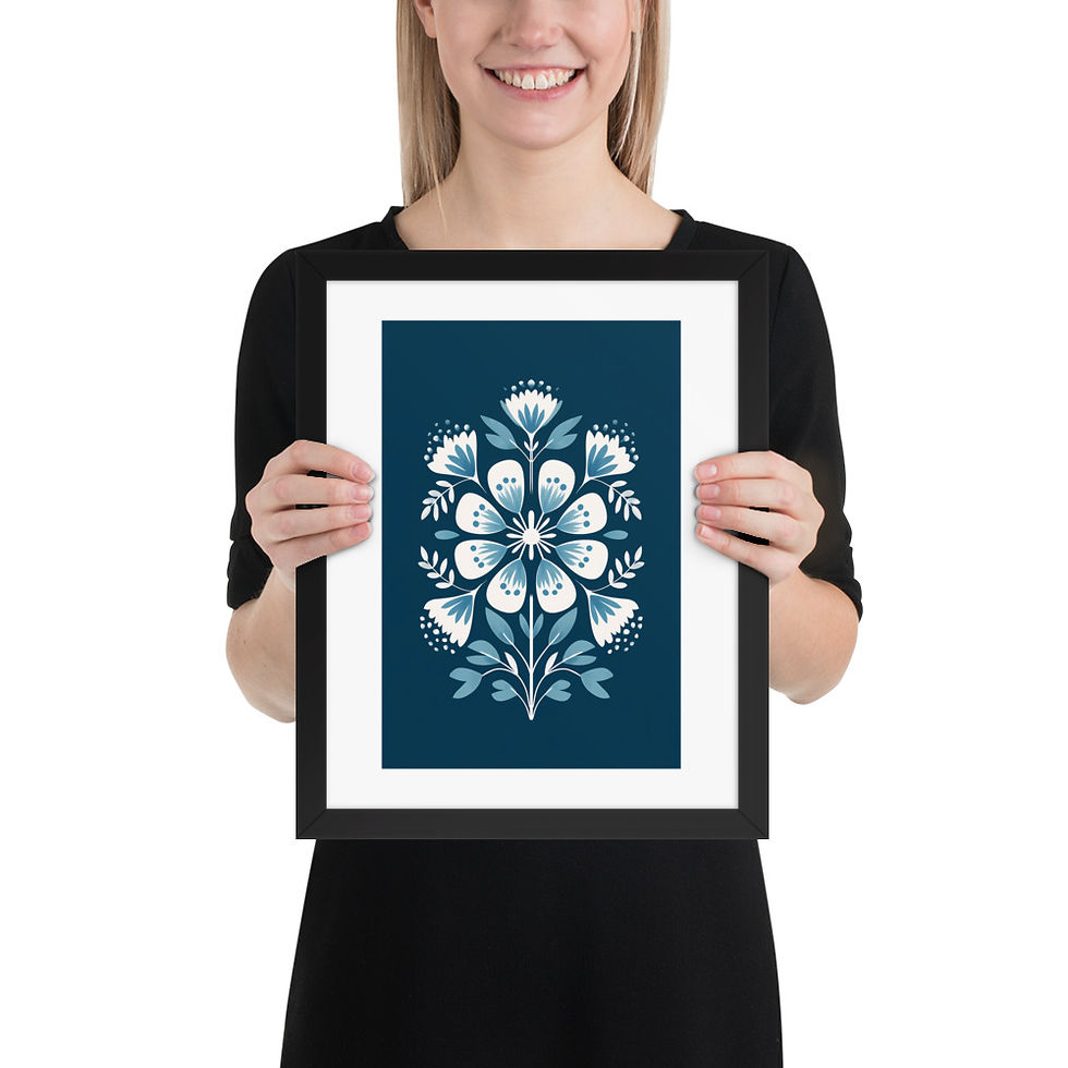 Thumbnail: Botanical Folk Wall Art - Scandinavian Nature Prints for Decor