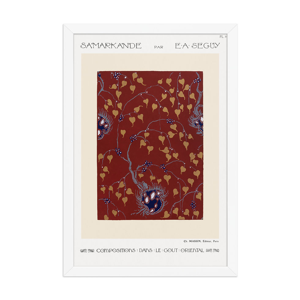 Thumbnail: Flower pattern Art Deco stencil print in oriental style iv | Samarkande | Seguy