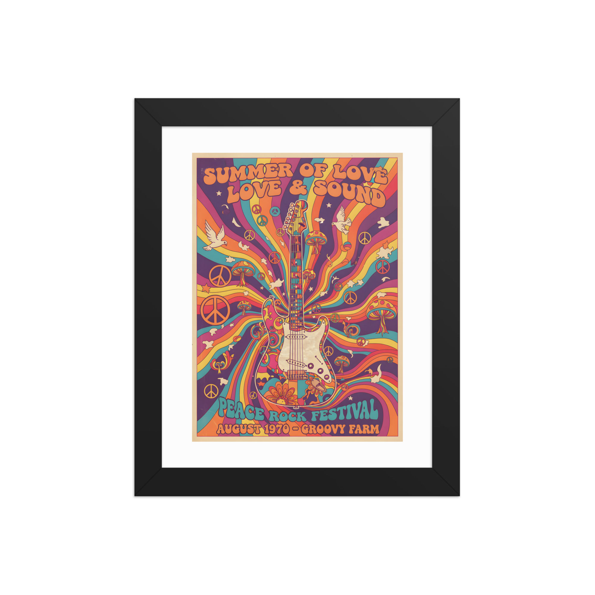 Summer of Love Retro 70s Music Poster