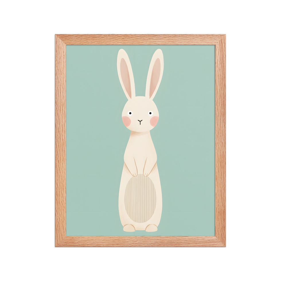 Thumbnail: Cute Rabbit Whimsical Nursery Art Print