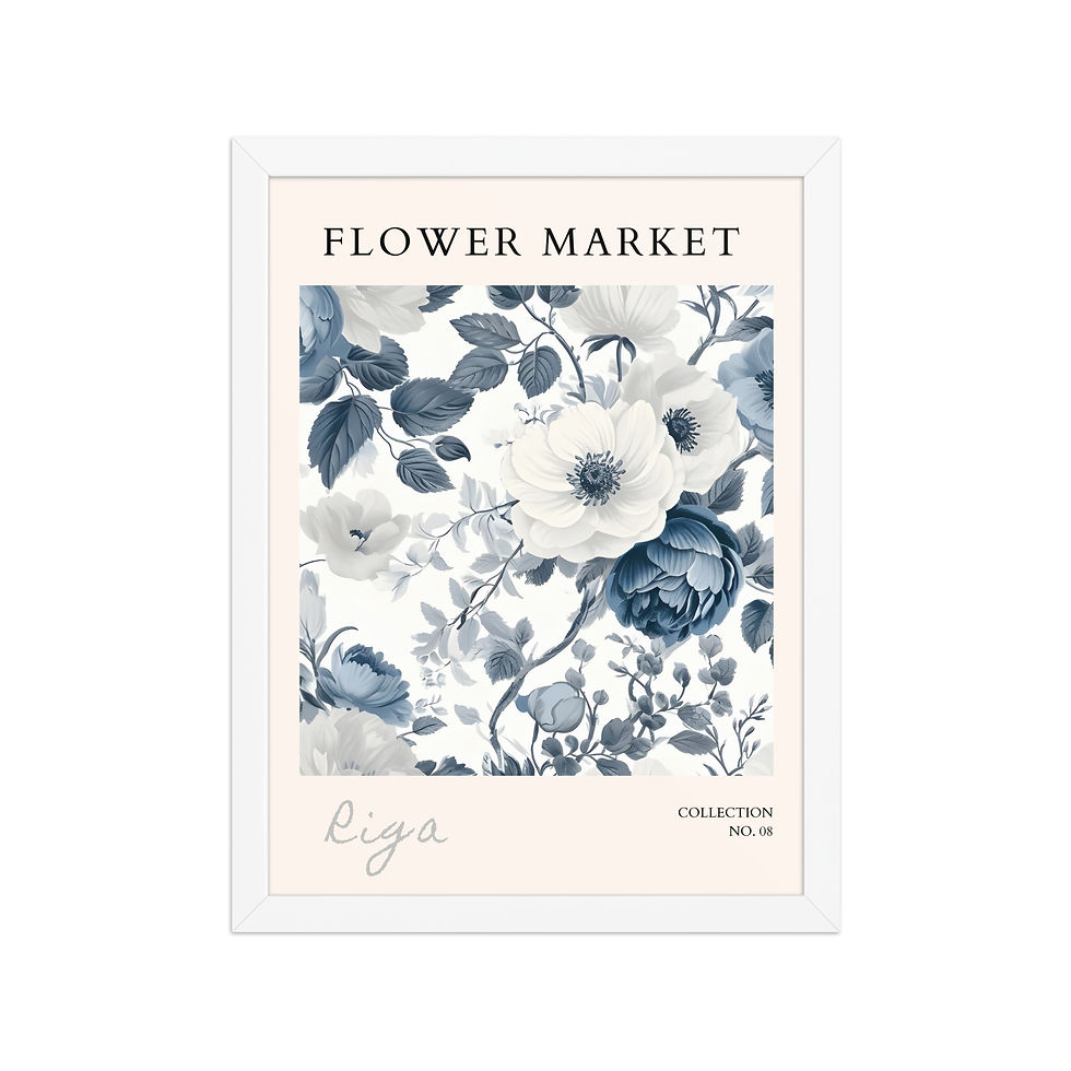 Thumbnail: Riga | Framed Botanical Wall Art: Nature Prints from Global Cities
