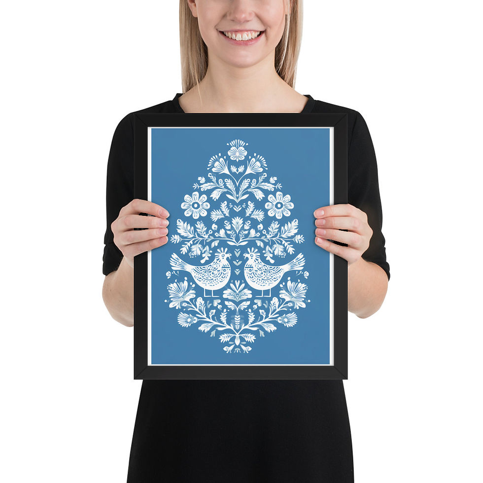Thumbnail: Scandinavian Style Botanical Wall Art - Folk Design for Hometer