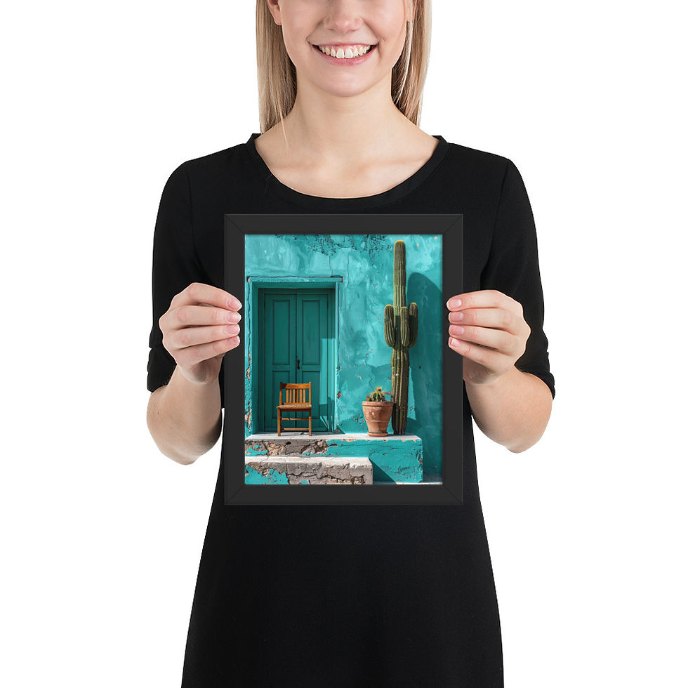Thumbnail: Blue Cactus Wall Art Print