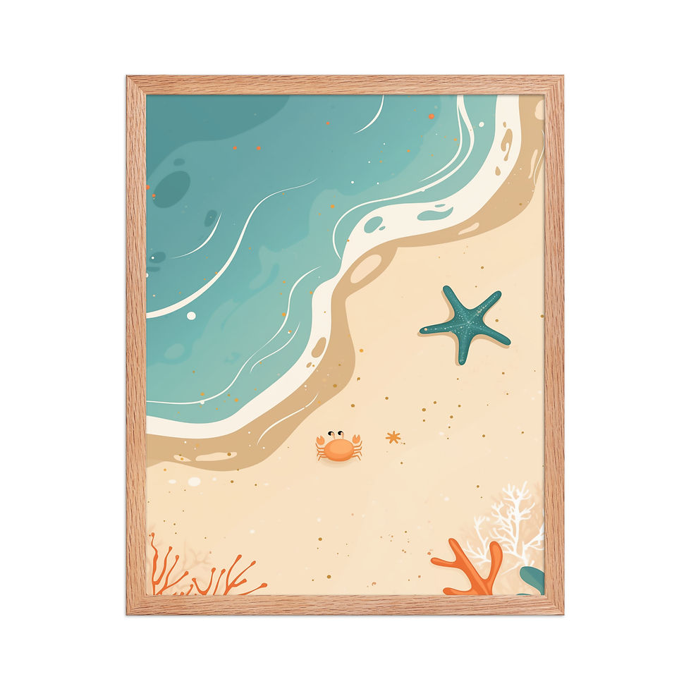 Thumbnail: Beach | Whimsical Framed Nursery Prints for Kids' Rooms | Adorable Wall Art