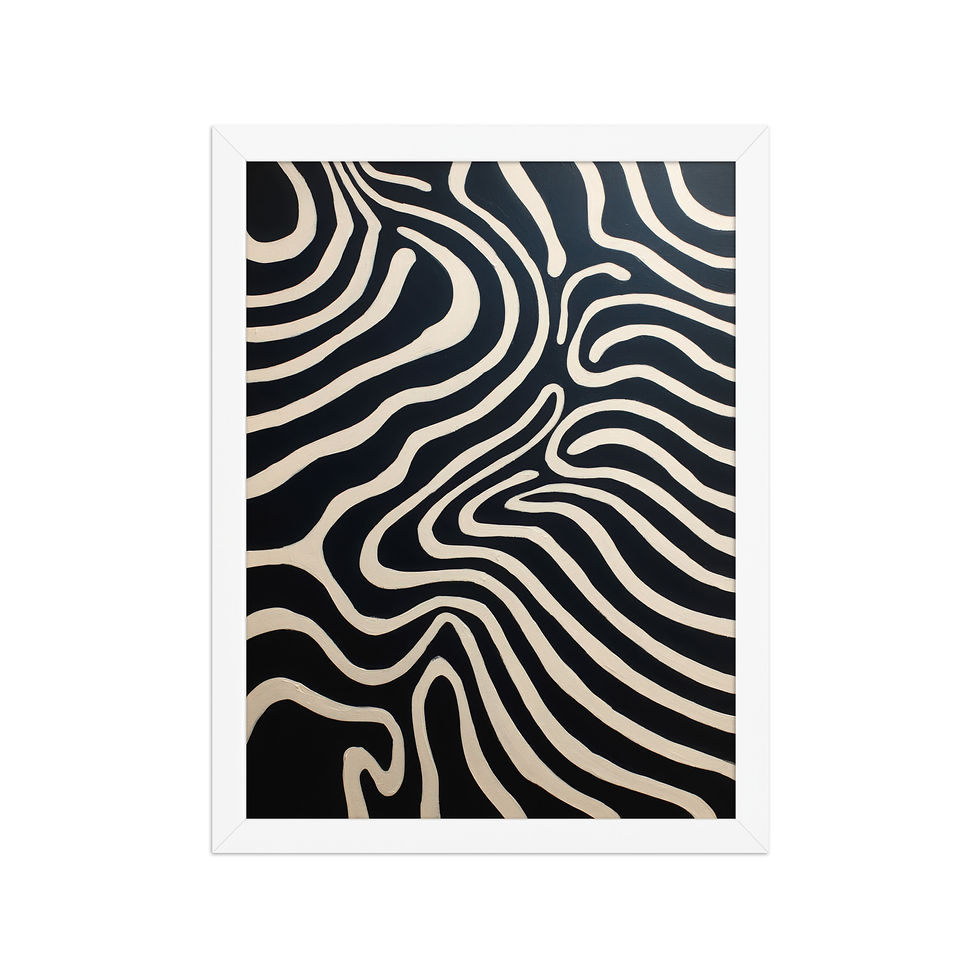 Thumbnail: Black & Beige Abstract Wall Art Print 