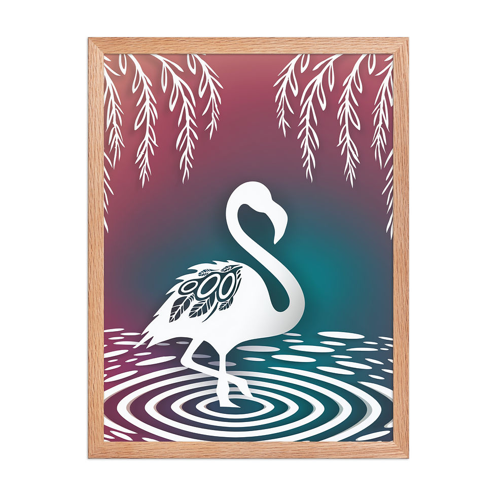 Thumbnail: Paper Cut Flamingo Abstract Art Print