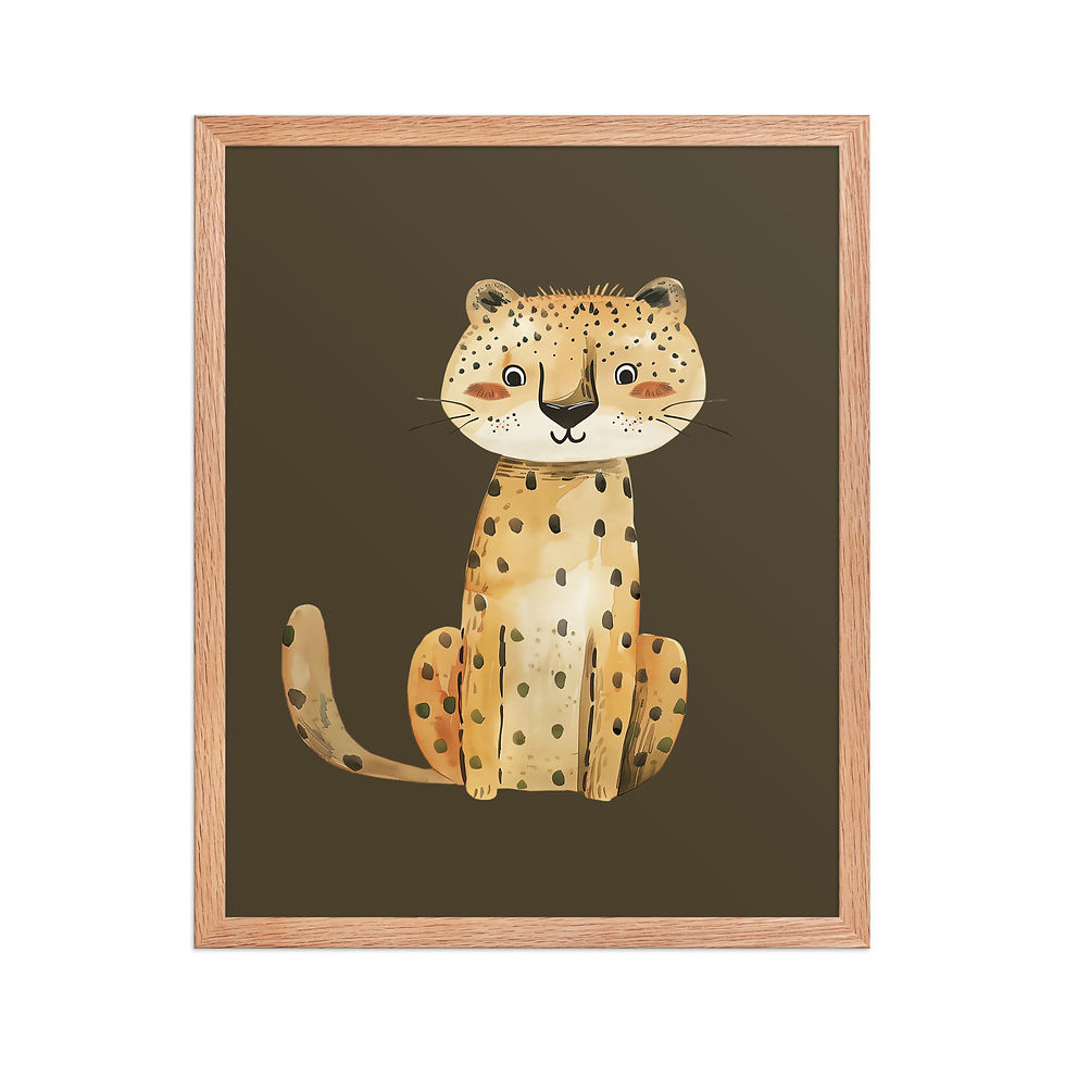 Thumbnail: Leopard | Whimsical Framed Nursery Prints for Kids' Rooms | Adorable Wall Art