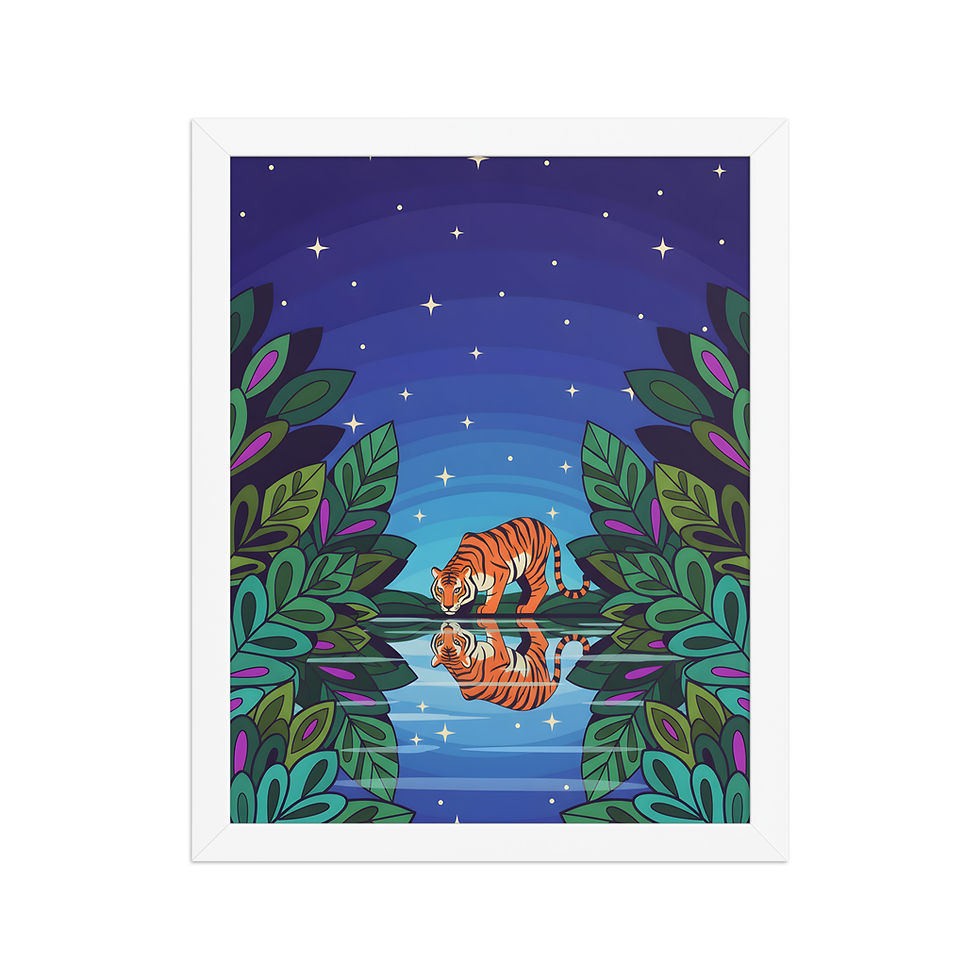 Thumbnail: Twilight Tiger Palm Nature Art Print